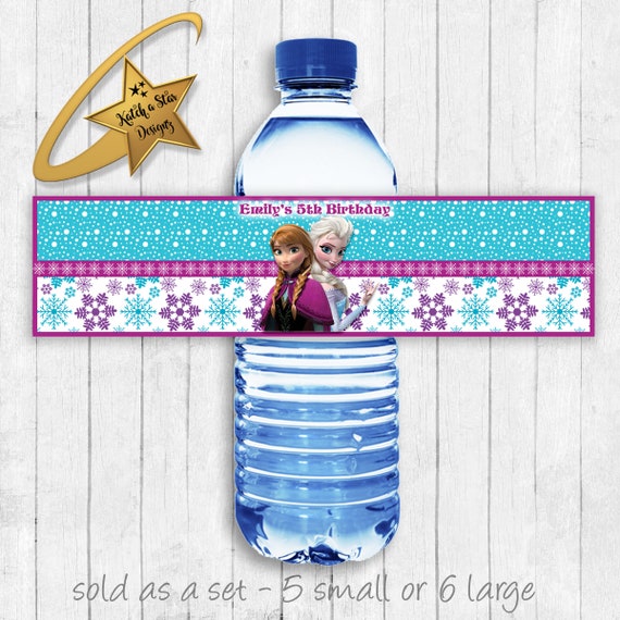 Frozen elsa anna princesses birthday party personalised water bottle labels x 5 (or digital) Il_570xn