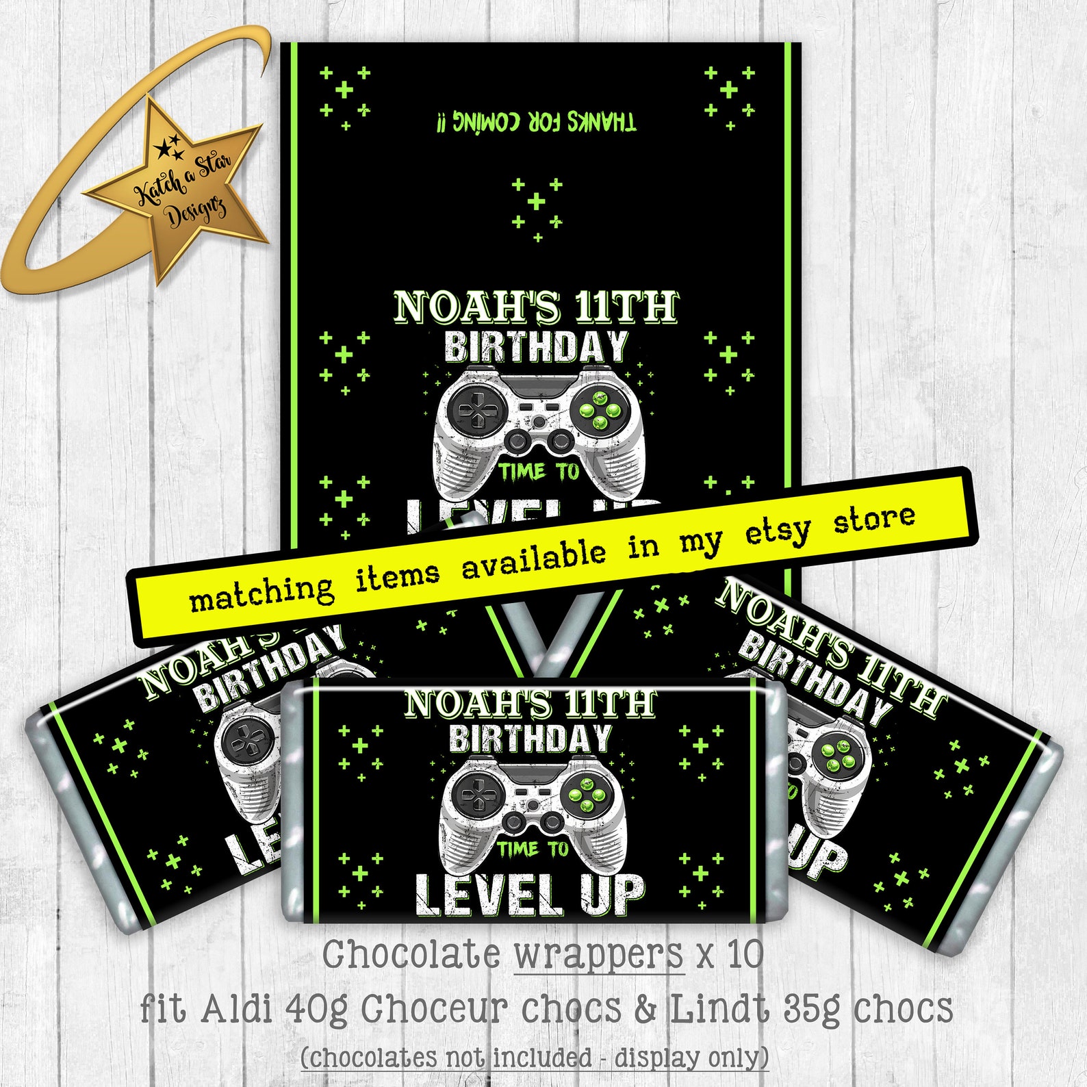 Gamer gaming level up personalised birthday party invitations | Etsy