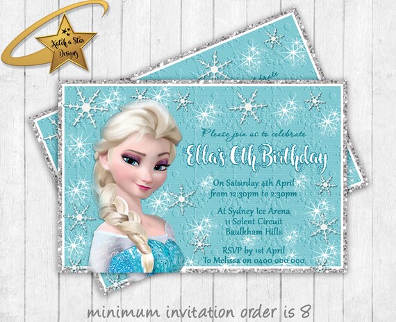 Frozen Elsa princess personalised birthday party invitations Il_570xn