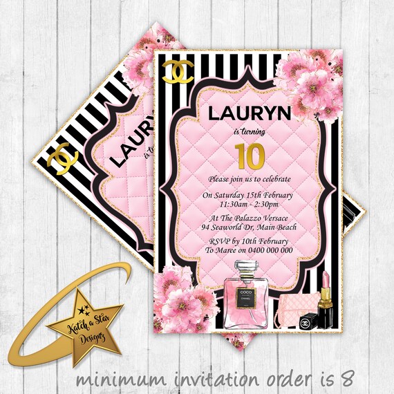 Fashion Paris Luxe birthday party personalised party invitations Il_570xn