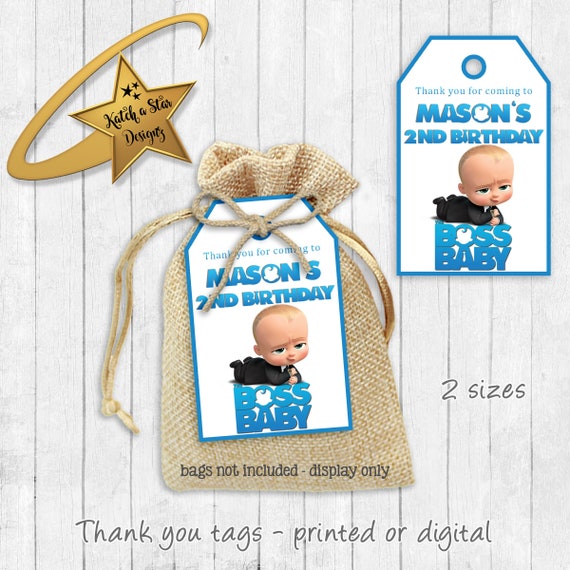 The Boss baby personalised birthday party thank you tags x 12 (or digital) Il_570xn