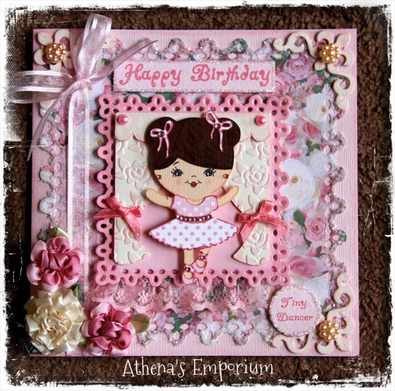 Items similar to Pink lace fairy birthday card on Etsy