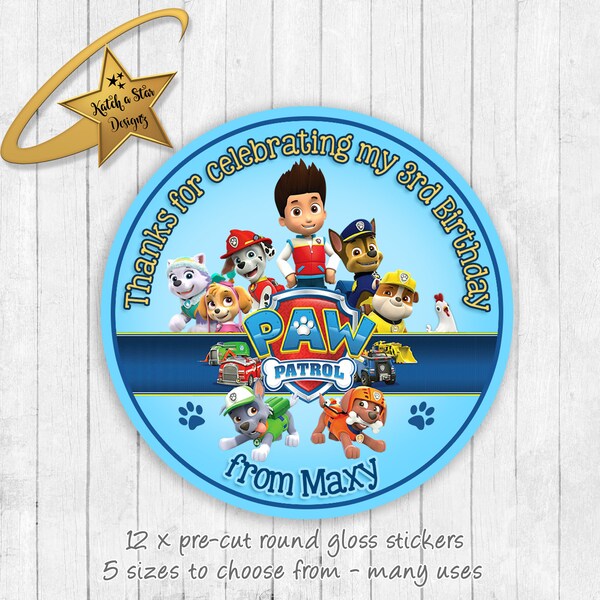 Paw Patrol Personalised Sticker Etsy Australia
