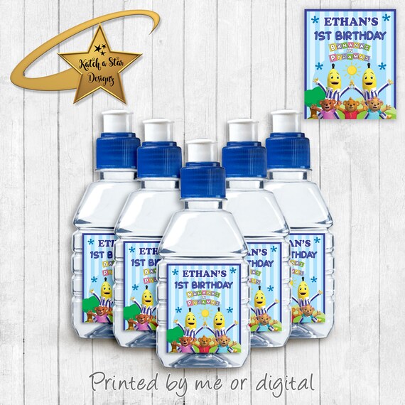 Banana's in pyjamas birthday party personalised gloss pop top drink label stickers x 12 (or digital) Il_570xn