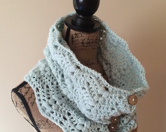 Crochet Pattern for the Wheat Berry Button-up Cowl, PDF Instant Download, Permission to Sell Finished Items.