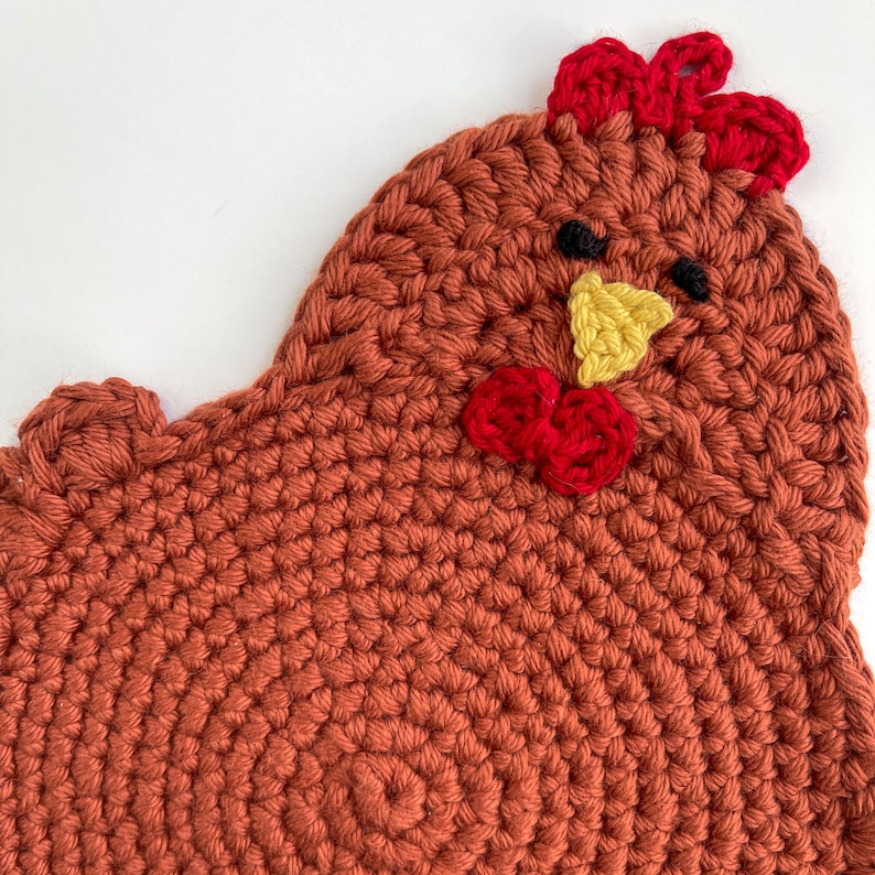 Crochet Pattern for the Swanky Chicken Trivet Potholder PDF Instant Download Permission to Sell Finished Items image 2