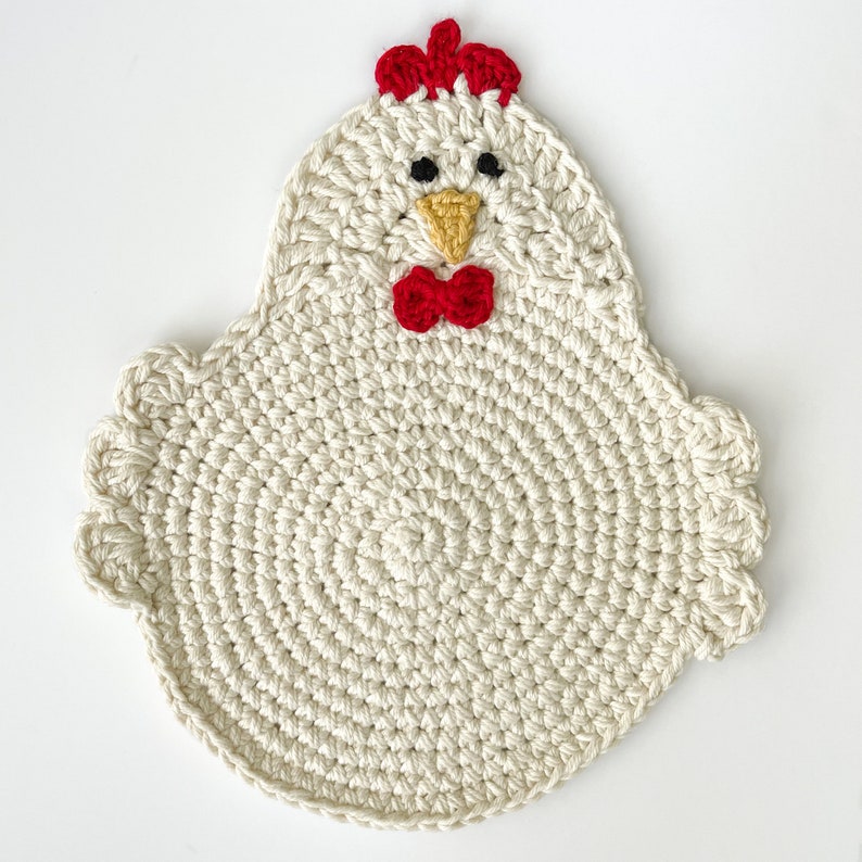 Crochet Pattern for the Swanky Chicken Trivet Potholder PDF Instant Download Permission to Sell Finished Items image 4
