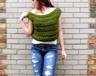 Crochet Pattern for the 80's Chic Crop Top PDF Instant Download Permission to Sell Finished Items.