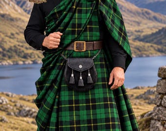 Kilt écossais Feileadh Mor en tartan tissé à la main - Grand kilt des Highlands du XVIe siècle pour hommes - Disponible dans plus de 80 tartans de clans