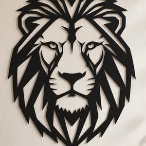 Geometric Lion Head, Metal Wall Decor, Bold Wildlife Portrait, Low Poly Lion, Majestic Feline Art, Angular Mane Design, Safari Wall Piece