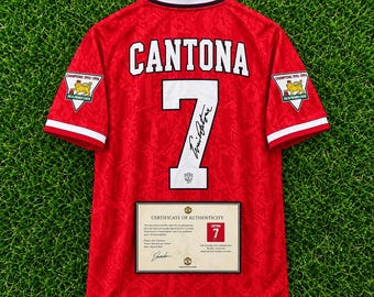 Eric Cantona Signed 1994/95 Football Jersey Classic Shirt Collectible Gift for Him or Her