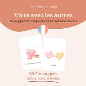 Vivre avec les autres | Flashcards compétences sociales enfant | Apprendre à partager, coopérer, respecter | PDF à imprimer