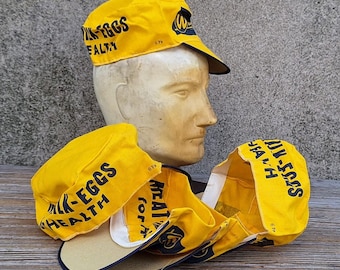 One Vintage Size  6-7/8 to 7-1/2 Wirthmore Feeds Deadstock Painter's Cap Meat Milk Eggs for Health Farming Livestock Advertising Vintage Hat