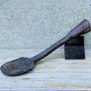 Rare Antique Early 19th Century New England Whaling Tool Flensing Cutting Spade Blacksmith Hand Forged Iron