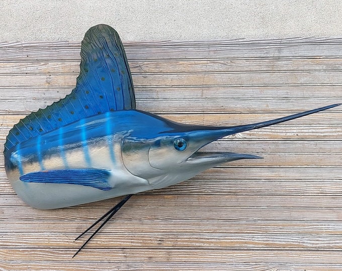 Vintage Sailfish Swordfish Skin Mount Replica Taxidermy Wall Etsy