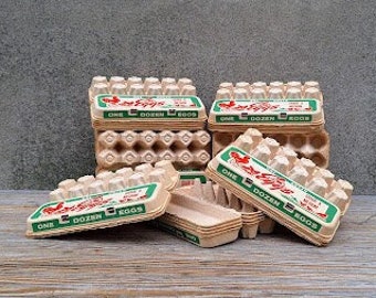 Set of Ten (10) New Old Stock (NOS) Grocery Dairy One Dozen Egg Cardboard Cartons Hen Farm Vintage Kitchen General Store Farmhouse Decor