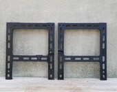 Pair of Vintage Industrial Cast Iron Machine Base Table Workbench Legs