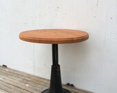 Repurposed Shop Made Cast Iron and Salvaged Heart Pine Side Table or Countertop Table