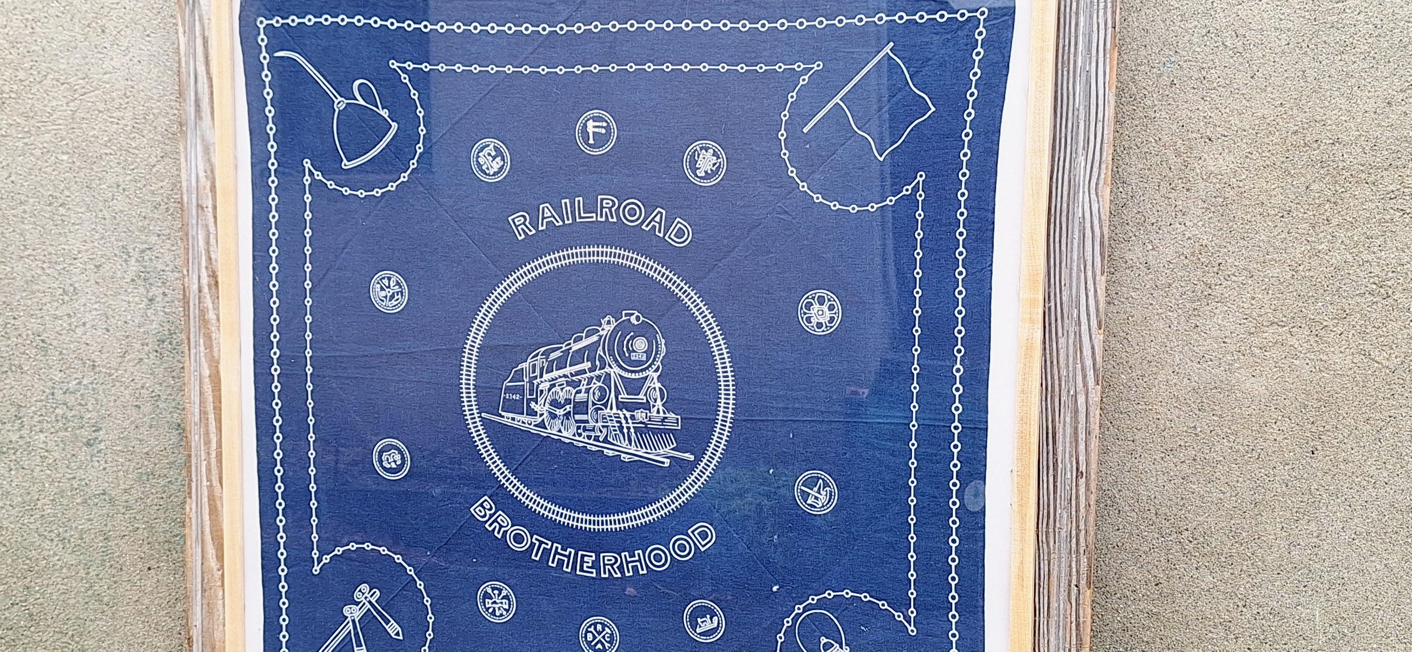 40's RAILROAD BROTHERHOOD BANDANA バンダナ Super Special 40s Vintage RAILROAD BROTHERHOOD Bandanna