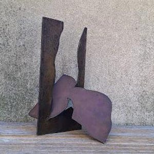 Outstanding 1950s 1960s  Mid Century Modern Brutalist Abstract Hand Carved Hand Fabricated Artist Made Unsigned Bronze Sculpture MCM Art