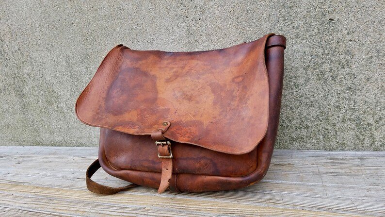 Vintage 1960s Leather USPS Mail Carrier Leather Shoulder Bag | Etsy