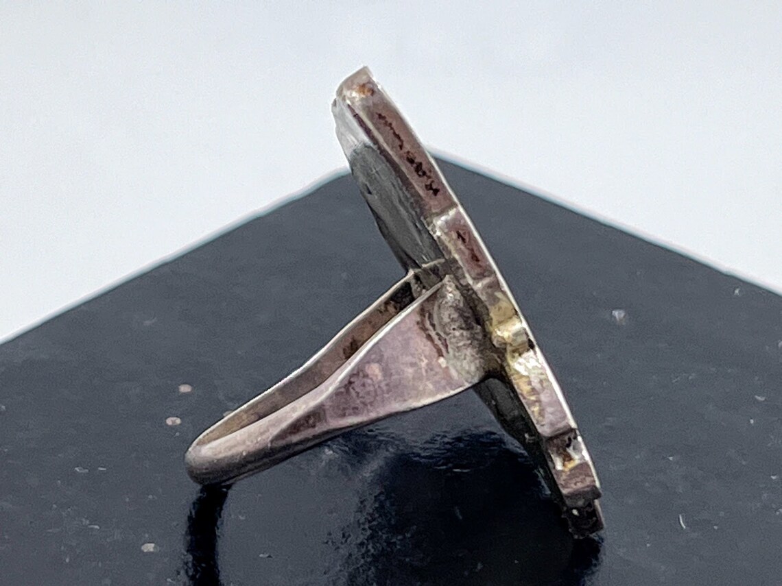 Vintage Zuni Old Pawn Native American Indigenous Chief Sterling Silver ...