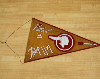Vintage Folk Art  Boy Scout Troop Banner