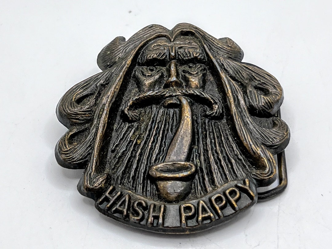Vintage 1970s Cast Brass Belt Buckle Smoke Hash Hashish Pappy Etsy