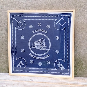 vintage bandanna 1930-40s Brotherhood 紺色 vintage bandanna 1930-40s Brotherhood 紺色