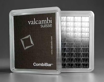 Valcambi Suisse Barra combinada de plata de 100 g, 100 barras de inversión de plata fina .999 de 1 g