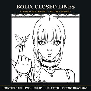 Witchy Coloring Book | 40 Goth Witch Coloring Pages for Adults, Candles, Moon & Ritual Printable PDF Download image 3