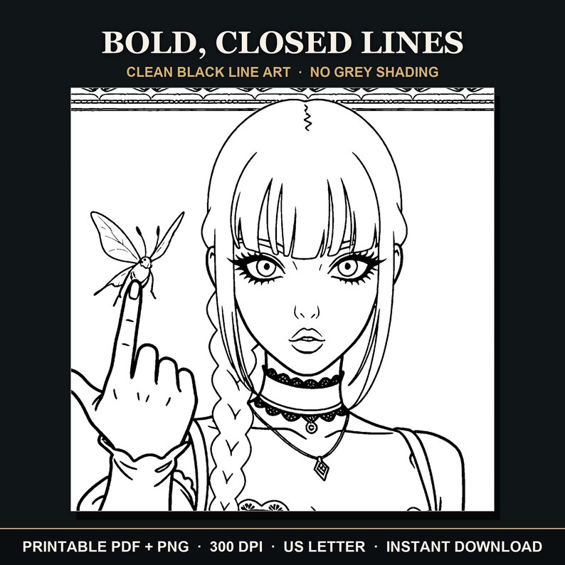 Witchy Coloring Book | 40 Goth Witch Coloring Pages for Adults, Candles, Moon & Ritual Printable PDF Download image 3