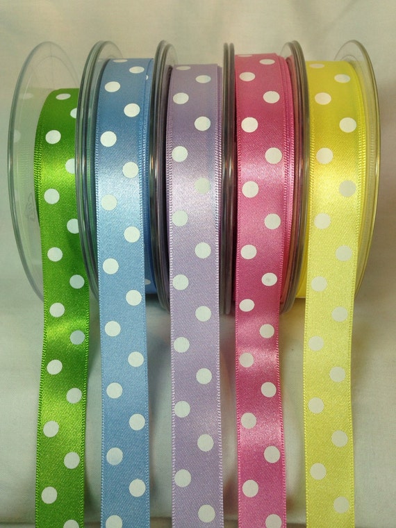 15mm Spotty//Dotty//Polka Dot Grosgrain Ribbon-3 Metres-Berisfords-Printed Ribbon