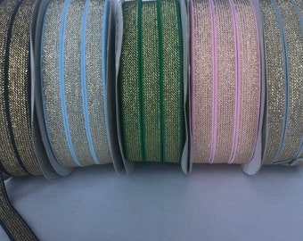 12mm wide metallic elastic sold per meter cut to order