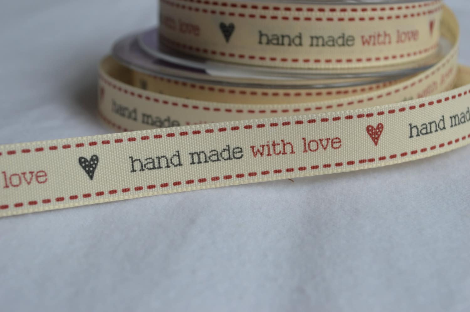 Berisford 15mm Cream Woven Ribbon With 'hand Made' - Etsy UK