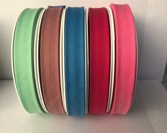 Schrägband Mittelfalz Aus Polycotton – 5m Rolle, 18mm Oder 30mm Breite, Viele Farben