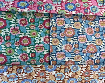 Tilda Wallflower Fabric: 'Beverly' Floral, Retro Vibe - Cut to Order