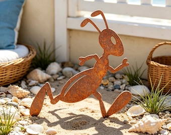 Décoration de jardin en fer forgé, motif fourmi, piquet décoratif ludique pour parterre de fleurs d'extérieur résistant aux intempéries, cadeau fantaisiste pour jardinier