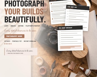 Miniature Photography Guide | Photograph Your Builds for Etsy & Social Media | Printable PDF | 28 Pages