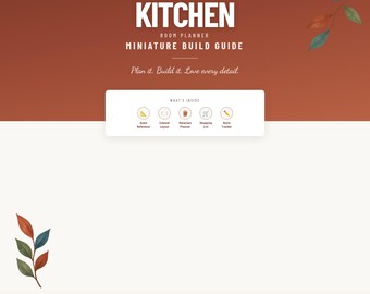1:24 Scale Miniature Kitchen Planner | Dollhouse Room Layout Guide (PDF)