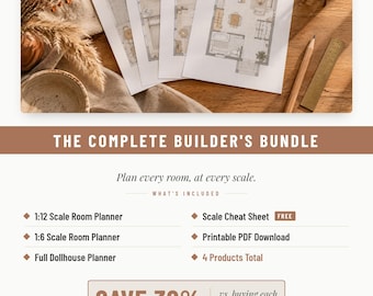 Miniature Planner Bundle | 1 12 + 1 6 + Full Dollhouse + FREE Scale Cheat Sheet | Printable PDF