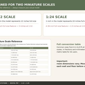 Dollhouse Wallpaper & Flooring Guide PDF, 1 12 and 1 24 Scale Miniature How-To, Printable Room Box Worksheets, Print Calibration Test image 3