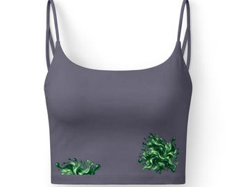 Groene abstracte bralette met spetterprint | Luxe bh voor dames