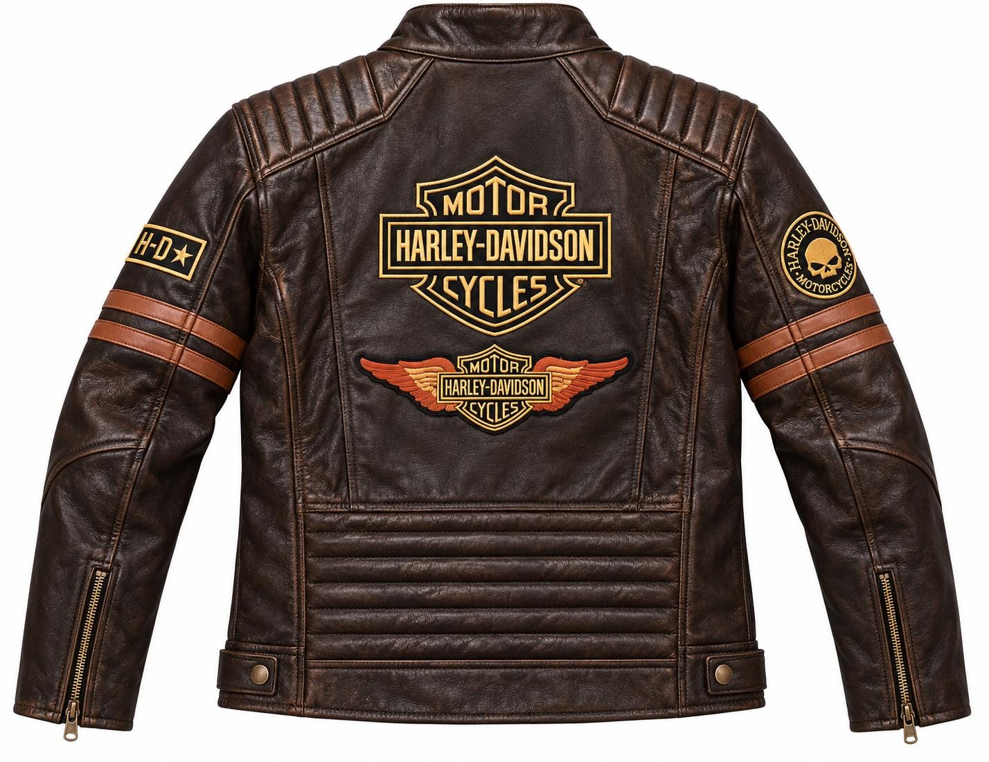Brown Harley Davidson Leather Jacket - Etsy