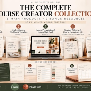 Complete Course Creator Bundle | Canva Templates, Workbooks, Slides (Digital Download)