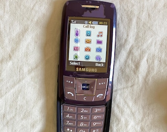 Vintage Samsung SGH-E250 Slider Phone, 2006 Plum Working Mobile Charger