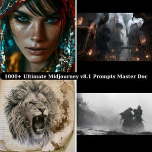 1000+ Ultimate AI Art V8.1 Midjourney Prompts Master Doc, Digital Creator Guide, Live Document