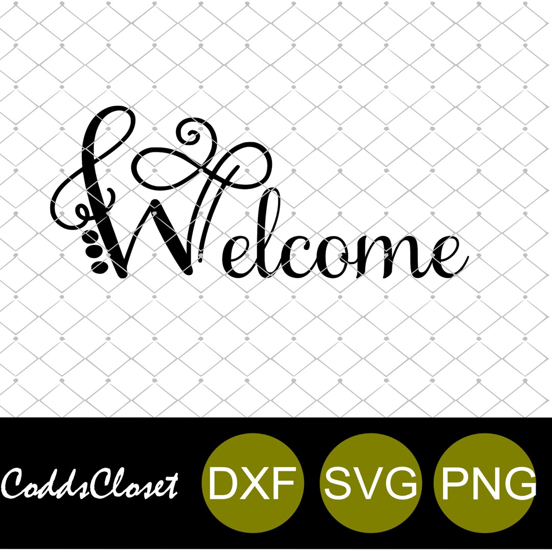 Welcome Sign In Window Vector Welcome Sign SVG Png Dxf File Instant Download Cutting Machine File ...