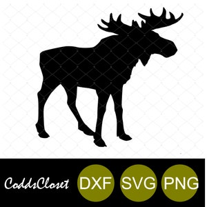 Moose SVG Png Dxf Buck Svg Elk Svg Side Full View Silhouette Hunting SVG File Instant Download Cutting Machine File