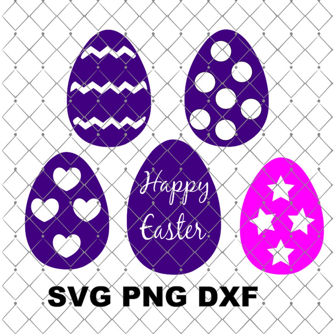 Happy Easter Svg Easter Eggs Svg Png Dxf File Instant Download Easter ...